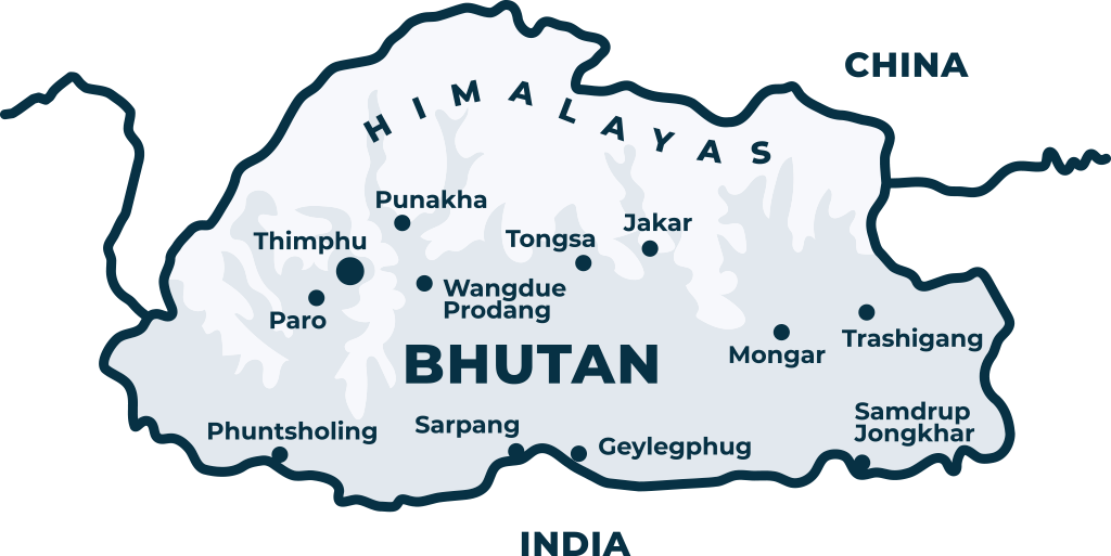 Map of Bhutan